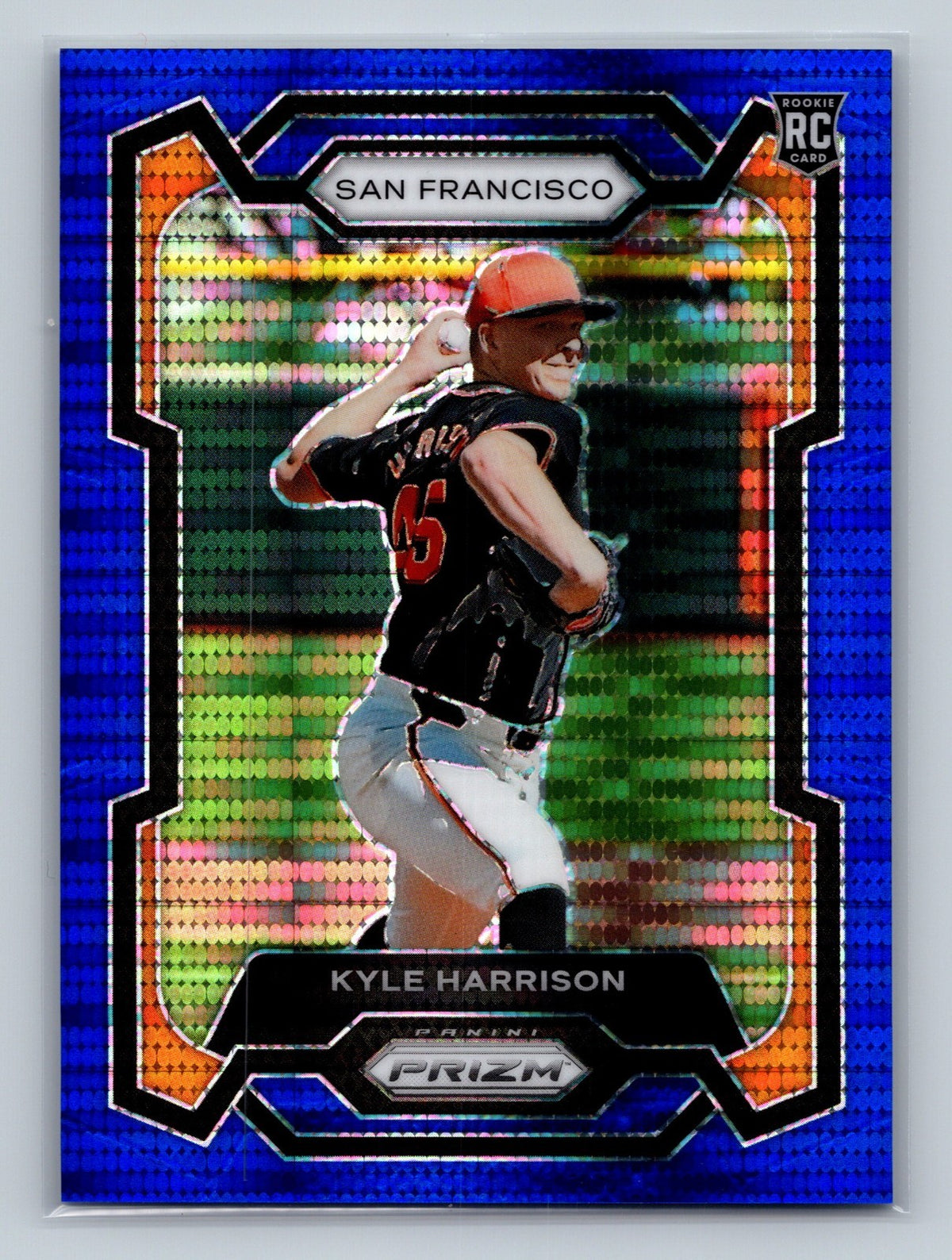 Kyle Harrison 2024 Panini Prizm Blue Pulsar Prizm RC /75 #3 Giants