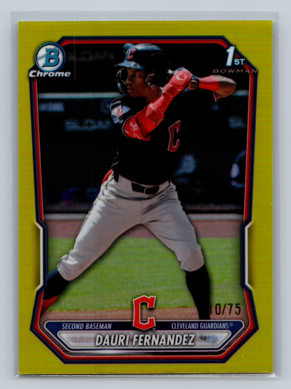 Dauri Fernandez 2026 Bowman Chrome 1st Yellow Refractor /75 #BCP-116 Guardians