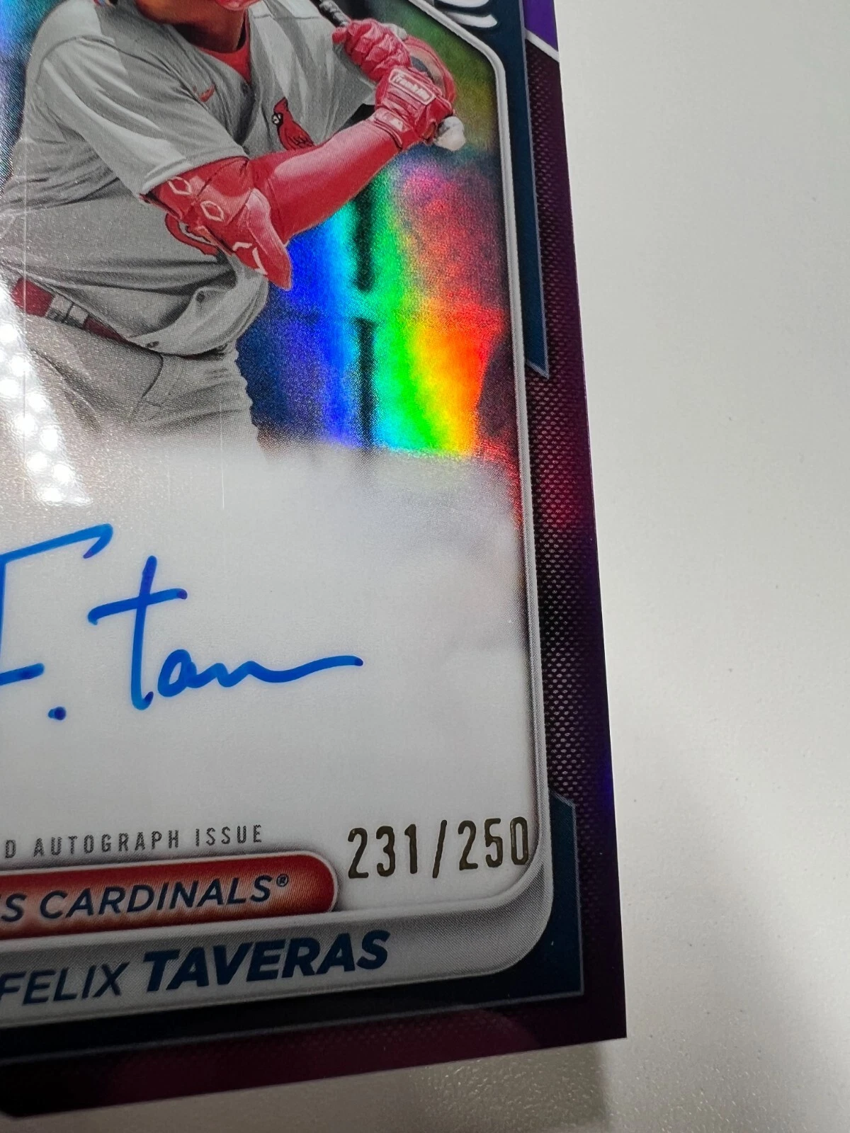 Felix Taveras 2024 Bowman Chrome 1st Purple Refractor Auto /250 #CPA-FT