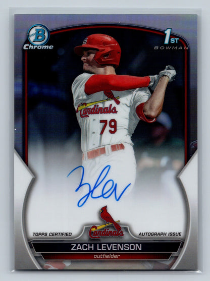 Zach Levenson 2023 Bowman Draft Chrome 1st Refractor Auto /499 #CDA-ZL Cardinals