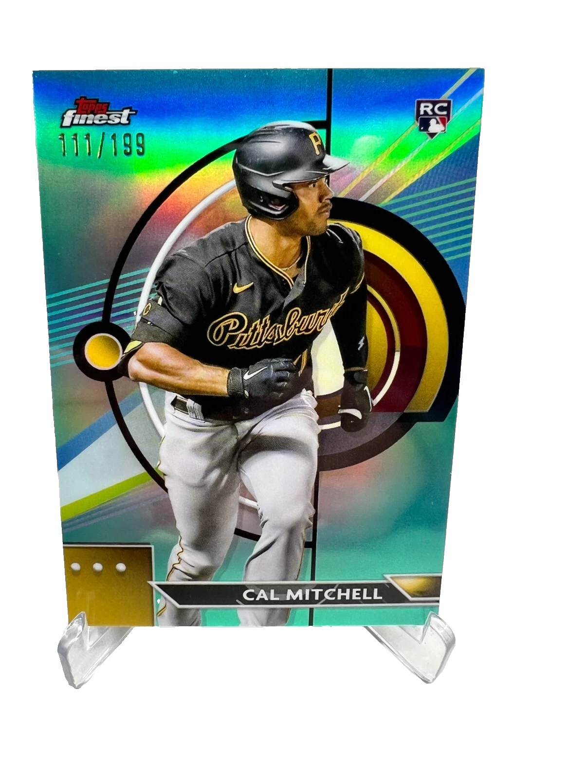 Cal Mitchell 2023 Topps Finest Aqua Refractor /199 RC #31 Pirates