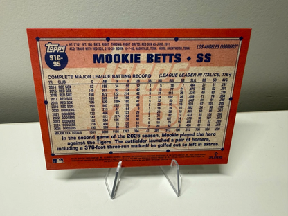 Mookie Betts 2026 Topps Series 1 Chrome Silver Pack Green /99 #91C-95 Dodgers