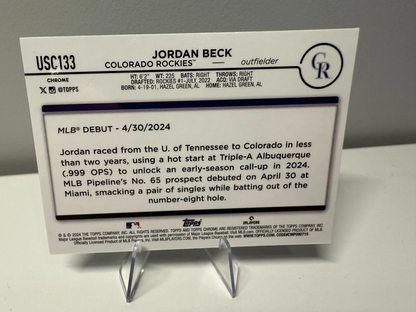 Jordan Beck 2024 Topps Chrome Update Aqua Blue Lava Lamp RC /175 #USC133 Rockies