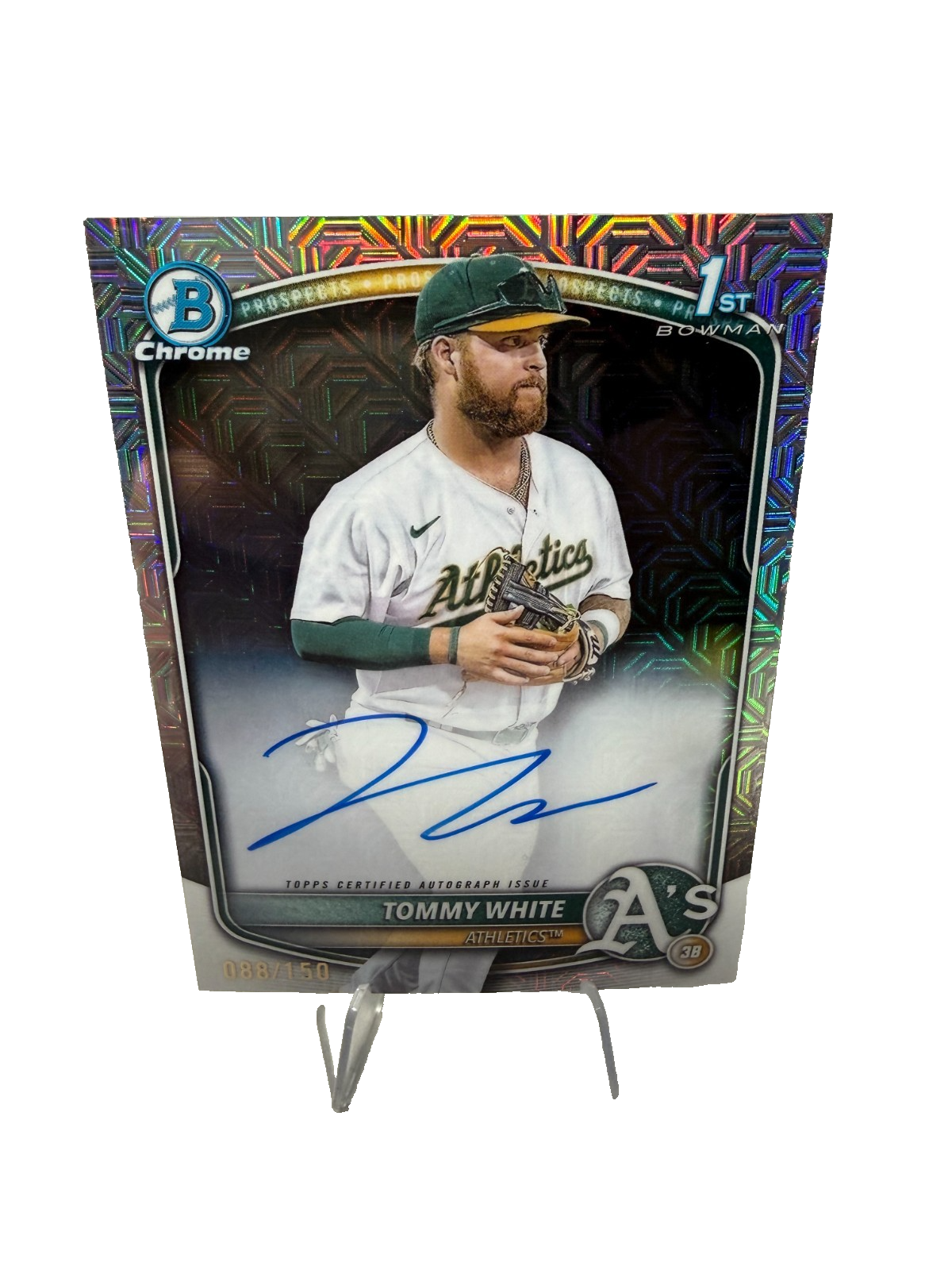 Tommy White 2025 Bowman Chrome 1st Mojo Refractor Auto /150 #CPA-TWH Athletics