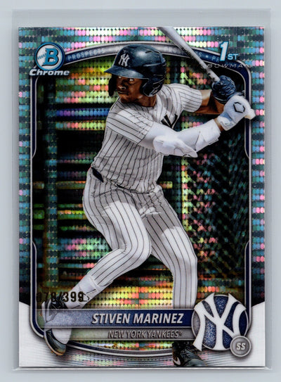 Stiven Marinez 2025 Bowman Chrome 1st Pulsar Refractor /399 #BCP-189 Yankees