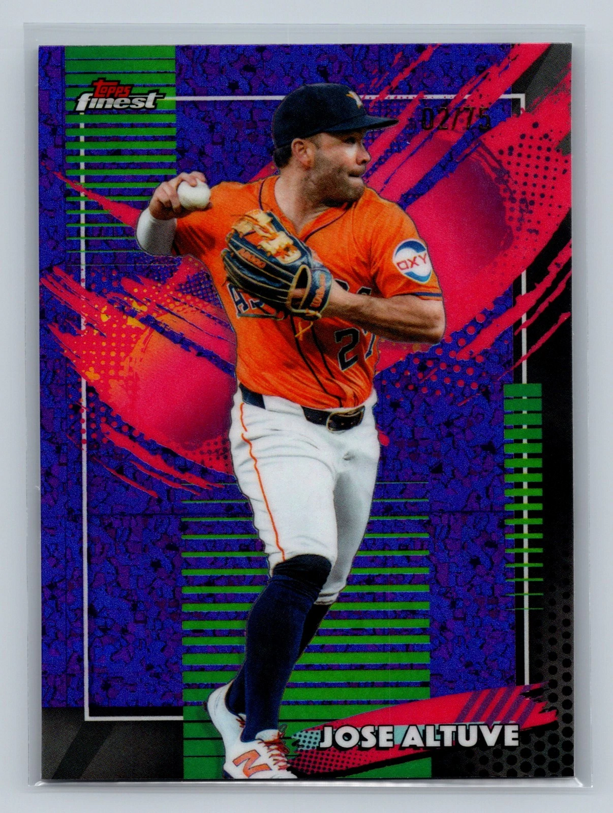 Jose Altuve 2026 Topps Finest Rare Purple Mini Diamond Refractor /75 #209 Astros