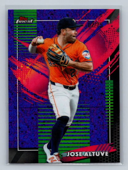 Jose Altuve 2026 Topps Finest Rare Purple Mini Diamond Refractor /75 #209 Astros