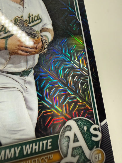Tommy White 2025 Bowman Chrome 1st Black Mojo Refractor /10 #BCP-251 Athletics