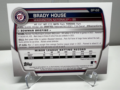 Brady House 2023 Bowman Paper Sky Blue /499 #BP-68 Nationals