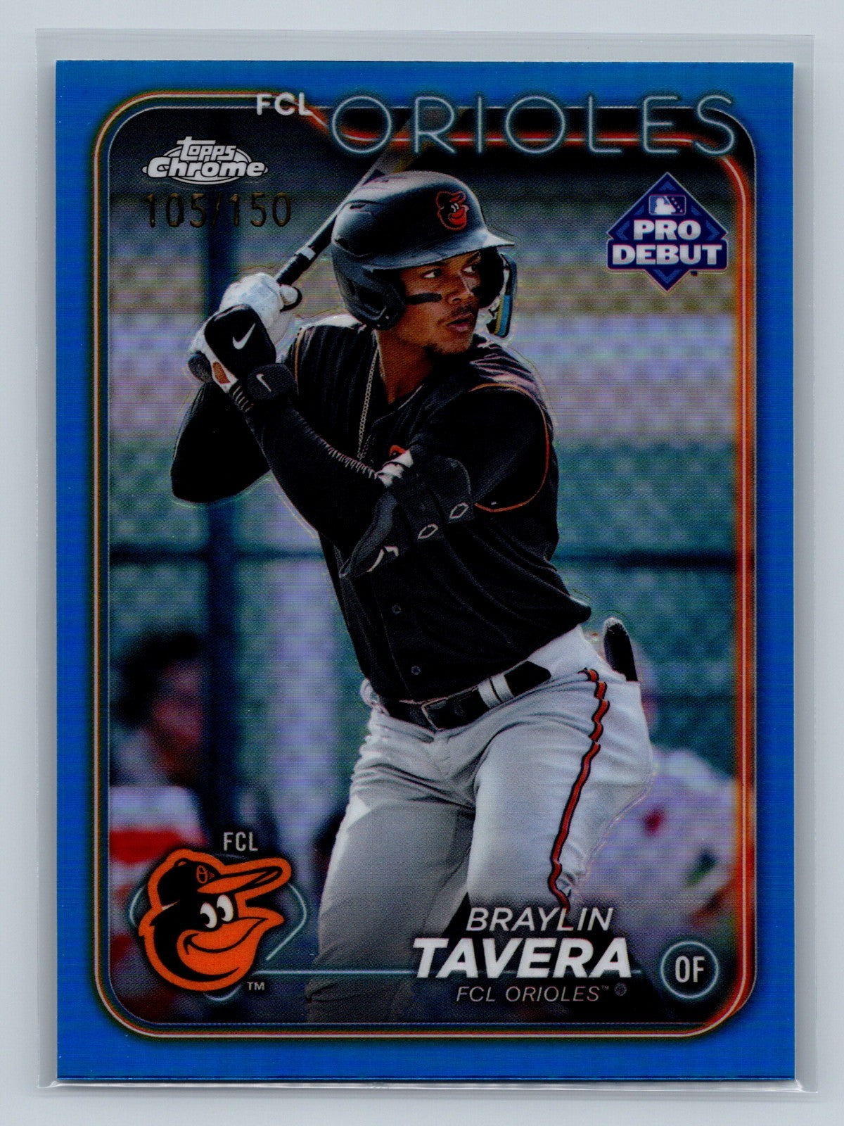 Braylin Tavera 2024 Topps Chrome Pro Debut Blue Refractor /150 #PDC-161 Orioles