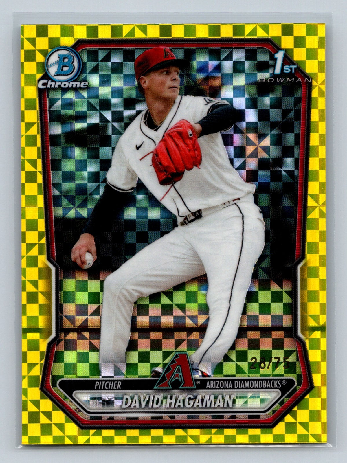 David Hagaman 2026 Bowman Chrome 1st Yellow X-Fractor /75 #BCP-84 Diamondbacks