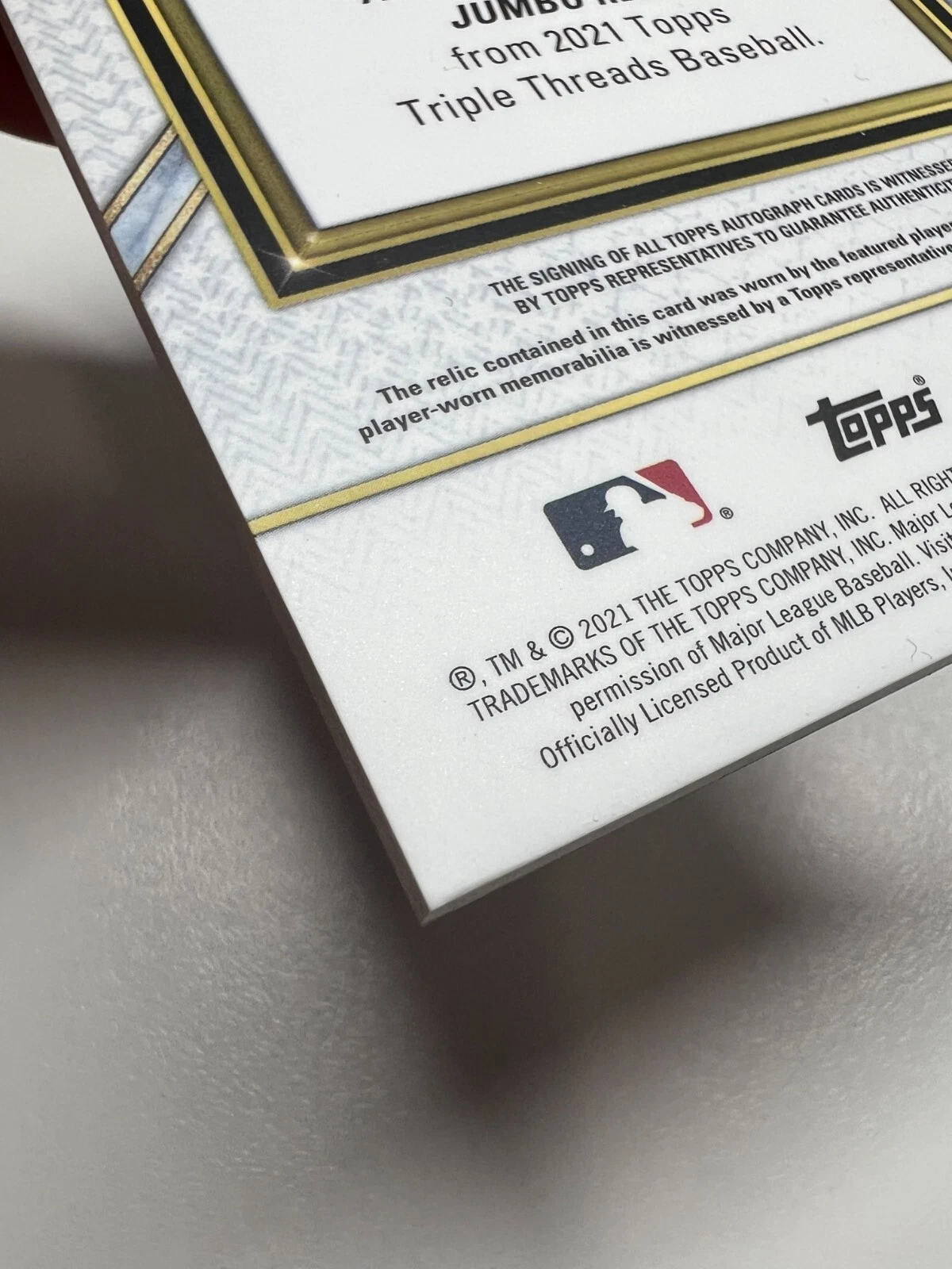Cavan Biggio 2021 Triple Threads Single Jumbo Relic Auto /75 #ASJR-CB Blue Jays
