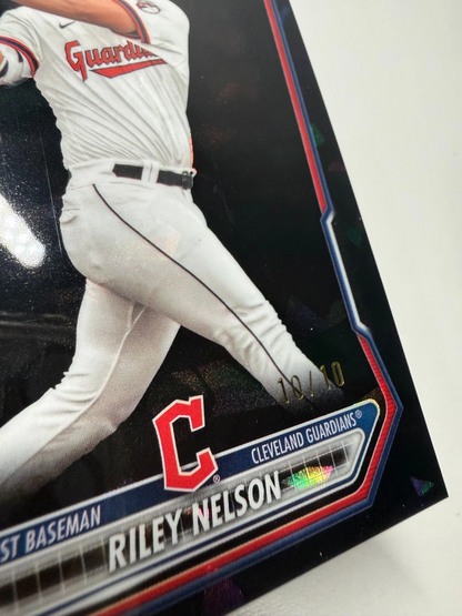 Riley Nelson 2026 Bowman Chrome 1st Sapphire Black /10 #BCP-124 Guardians