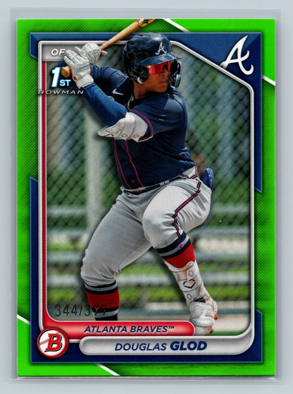 Douglas Glod 2024 Bowman 1st Paper Neon Green /399 #BP-11 Braves