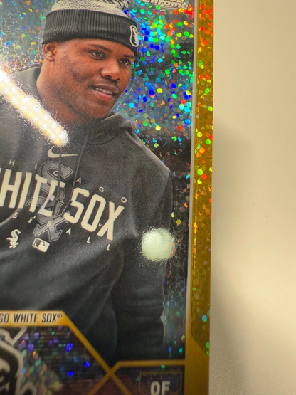 Oscar Colas 2023 Topps Chrome Update Gold Speckle Refractor Image Variation /50