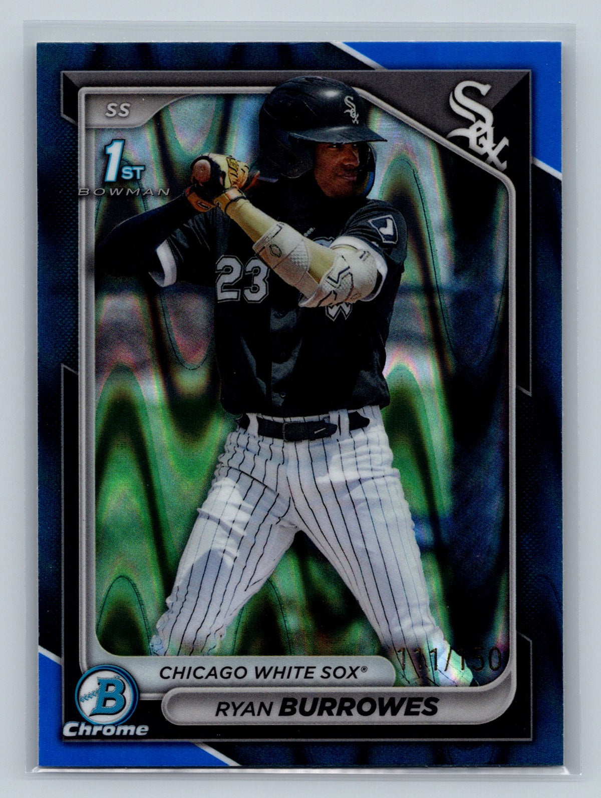 Ryan Burrowes 2024 Bowman Chrome 1st Blue RayWave Refractor /150 BCP-119