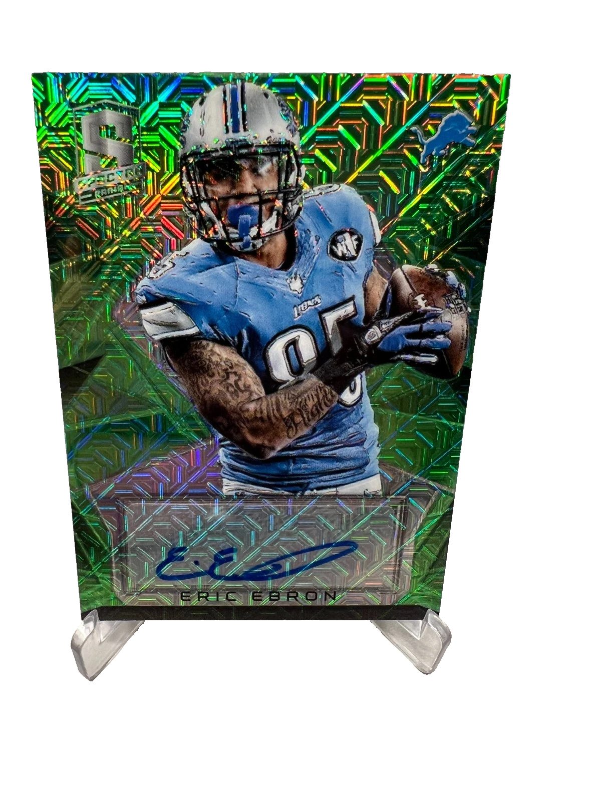 Eric Ebron 2015 Spectra Prizm Green Auto /25 RC #S-EE Lions