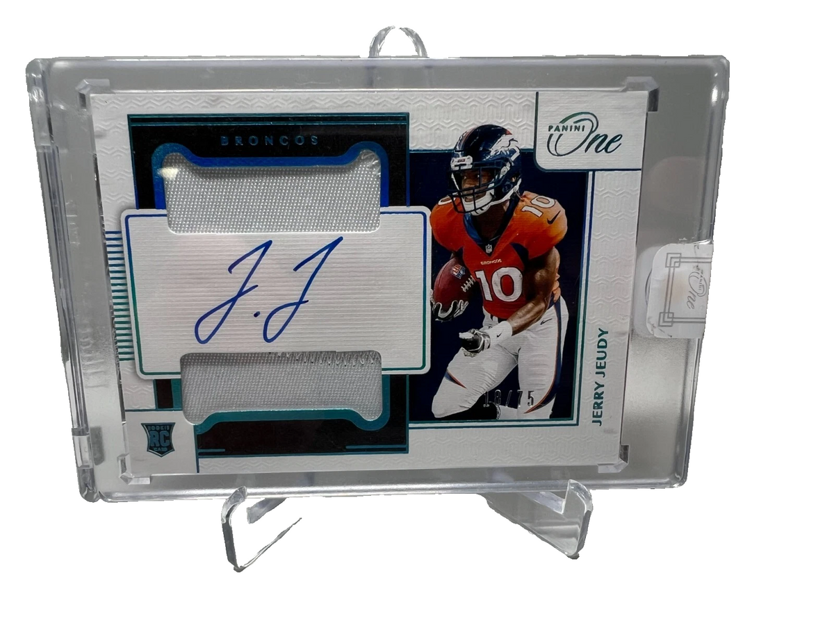 Jerry Jeudy 2020 Panini One Dual Rookie Patch Auto RC /75 #38 Broncos