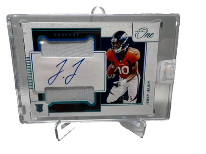 Jerry Jeudy 2020 Panini One Dual Rookie Patch Auto RC /75 #38 Broncos