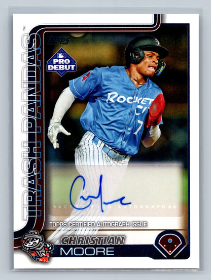 Christian Moore 2025 Topps Pro Debut Auto #PD-92 Angels Trash Pandas