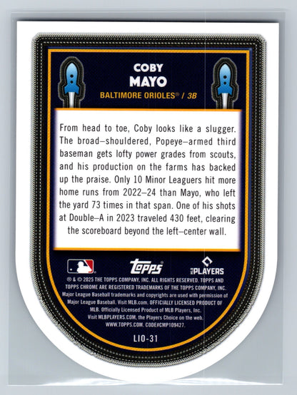Coby Mayo 2025 Topps Cosmic Chrome Launched Into Orbit RC #LIO-31 Orioles