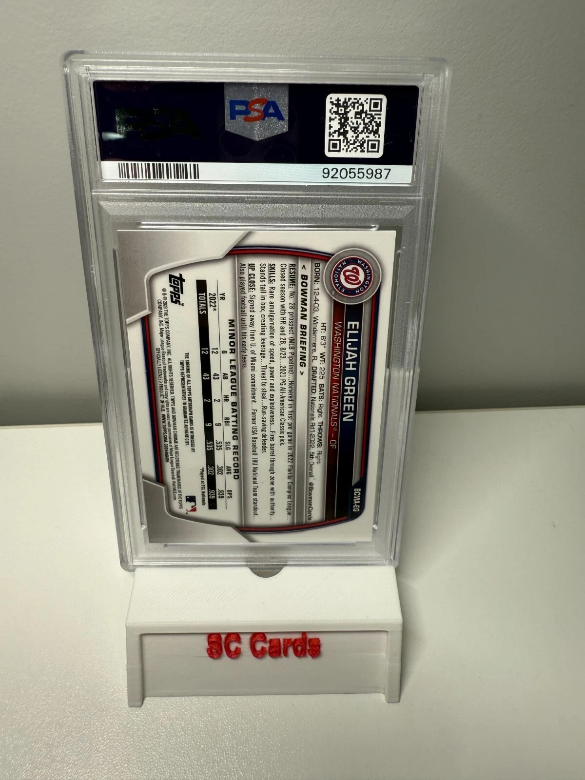 Elijah Green 2023 Bowman Chrome Mega Box Mojo Auto #BCMA-EG PSA 10 GEM MT