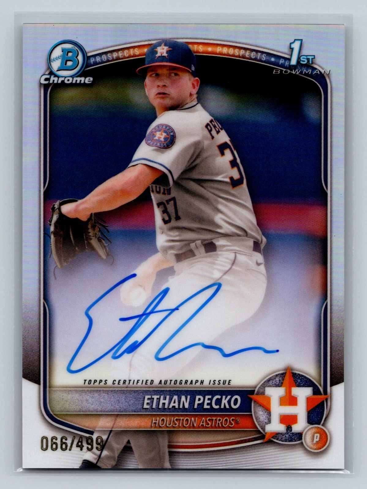 Ethan Pecko 2025 Bowman Chrome 1st Refractor Auto /499 #CPA-EPE Astros
