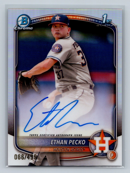 Ethan Pecko 2025 Bowman Chrome 1st Refractor Auto /499 #CPA-EPE Astros