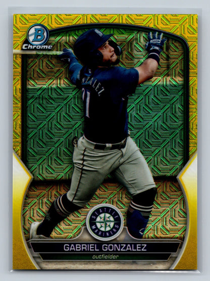 Gabriel Gonzalez 2023 Bowman Chrome Prospects Yellow Mojo Refractor /75 #BCP-213