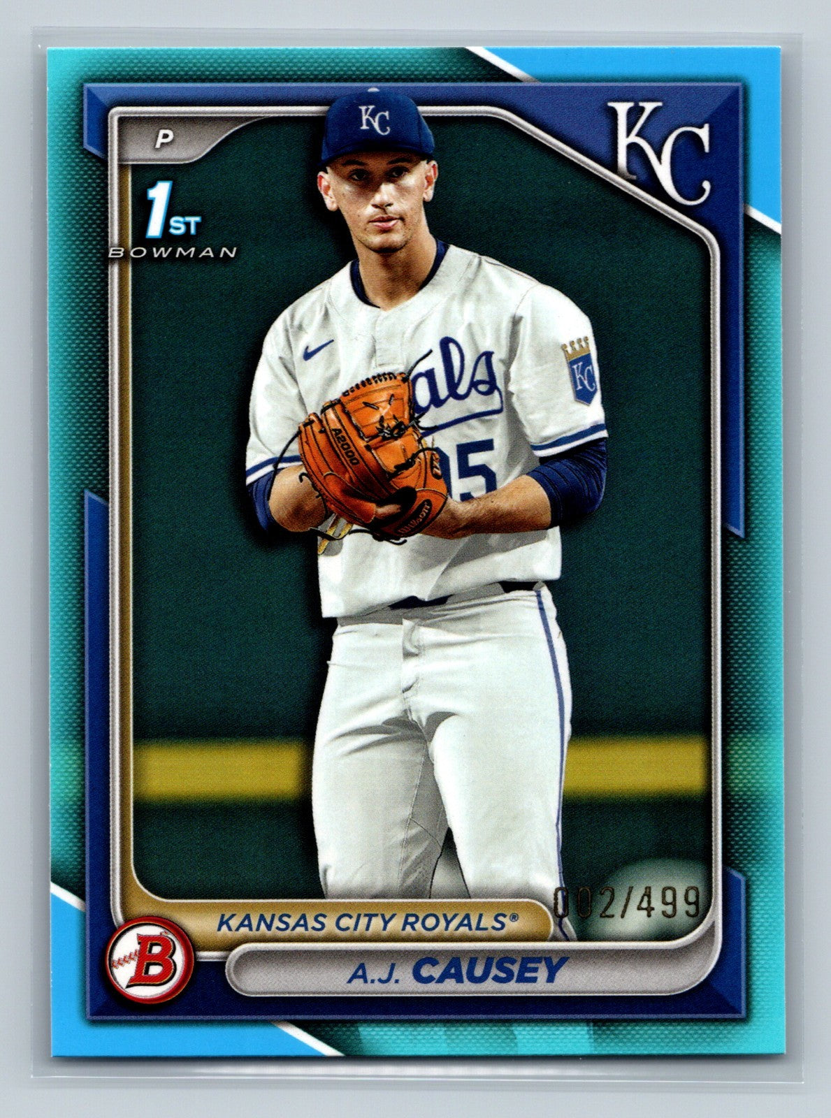 A.J. Causey 2024 Bowman Draft 1st Paper Sky Blue /499 #BD-159 Royals