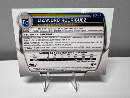 Lizandro Rodriguez 2023 Bowman Chrome 1st Blue Raywave Refractor /150 #BCP-47