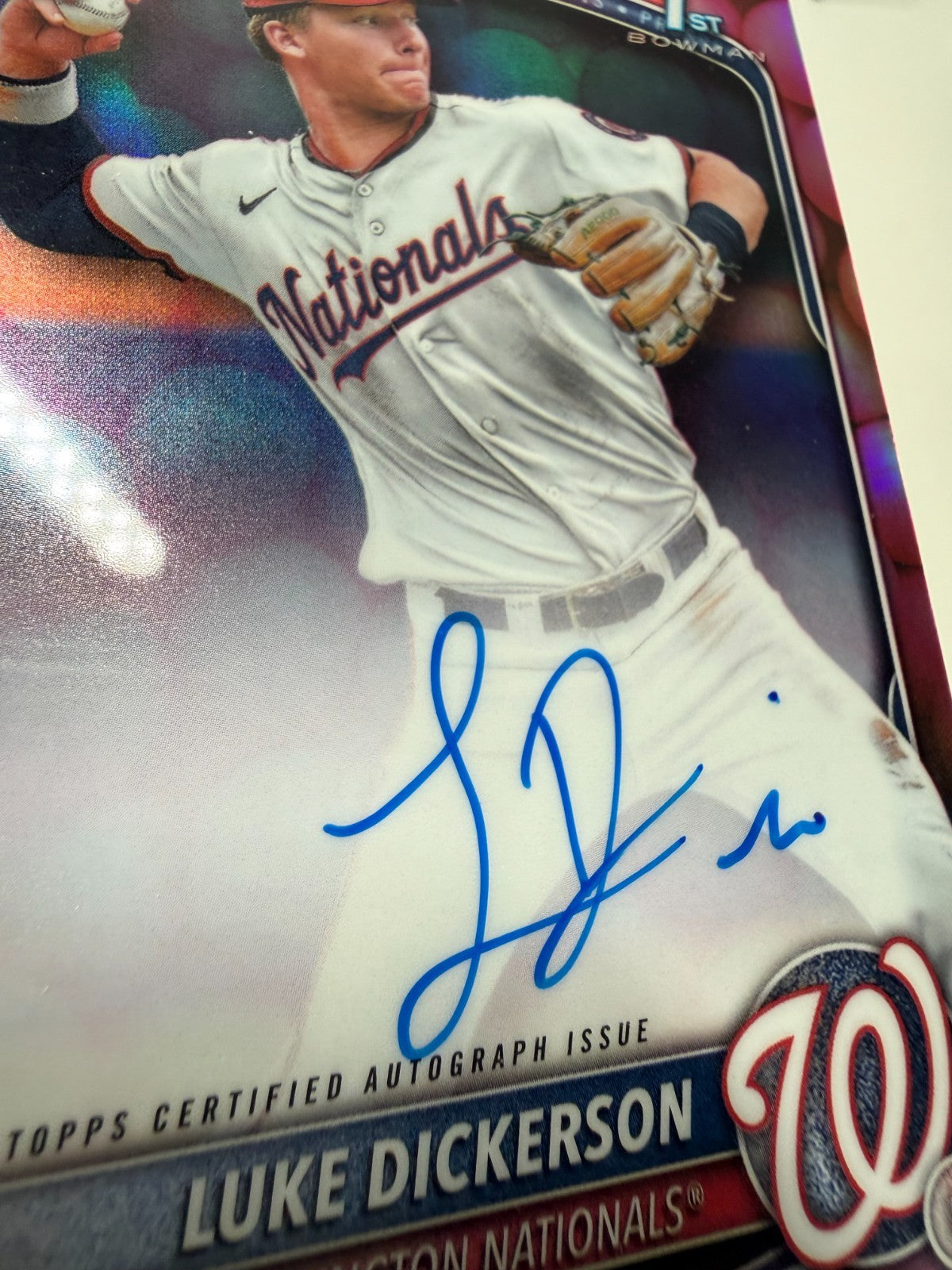 Luke Dickerson 2025 Bowman Chrome 1st Snack Pack Bubble Gum Refractor Auto /5
