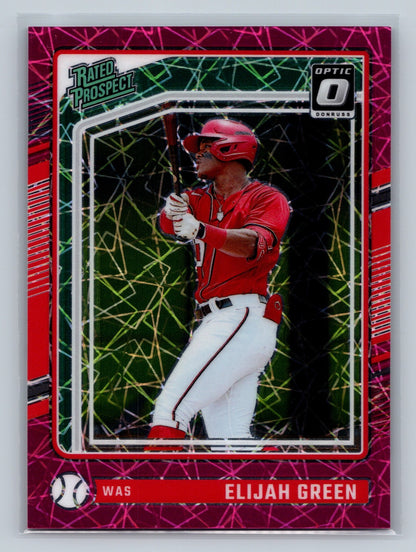 Elijah Green 2024 Panini Donruss Optic Rated Pink Velocity /79 #161 Nationals