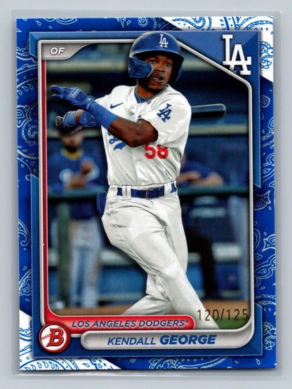 Kendall George 2024 Bowman Prospect Paper Blue Pattern /125 #BP-58 Dodgers