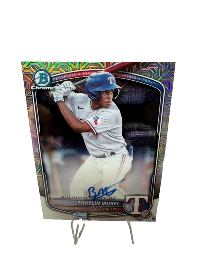 Braylin Morel 2025 Bowman Chrome Mojo Refractor Auto #BMA-BM Rangers