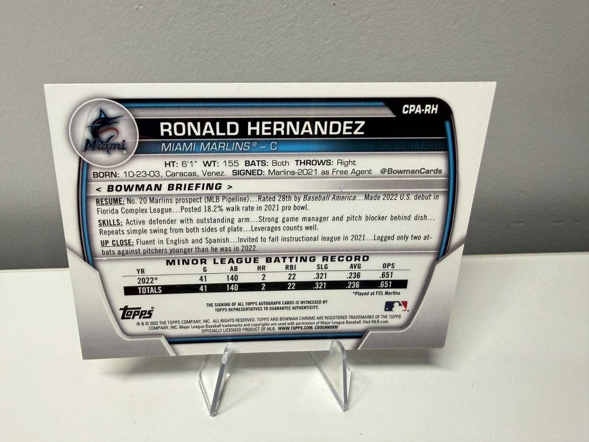 Ronald Hernandez 2023 Bowman Chrome 1st Orange Wave Refractor Auto /25 #CPA-RH