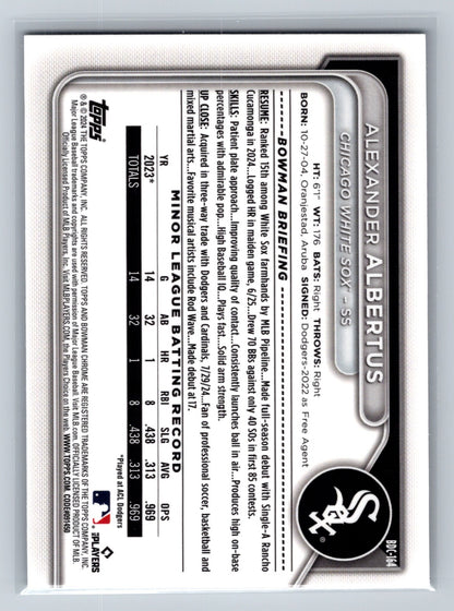 Alexander Albertus 2024 Bowman Draft Chrome Steel Metal Refractor /100 #BDC-164