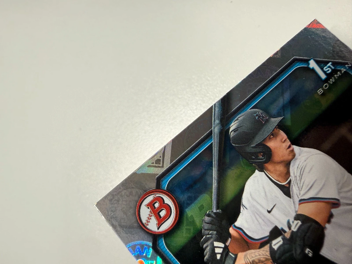 Aiva Arquette 2026 Bowman 1st Paper Retro Logo Foil Pattern SSP #BP-40 Marlins