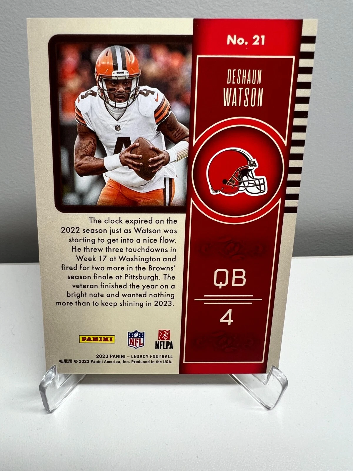 Deshaun Watson 2023 Panini Legacy Yellow Parallel /150 #31 Browns