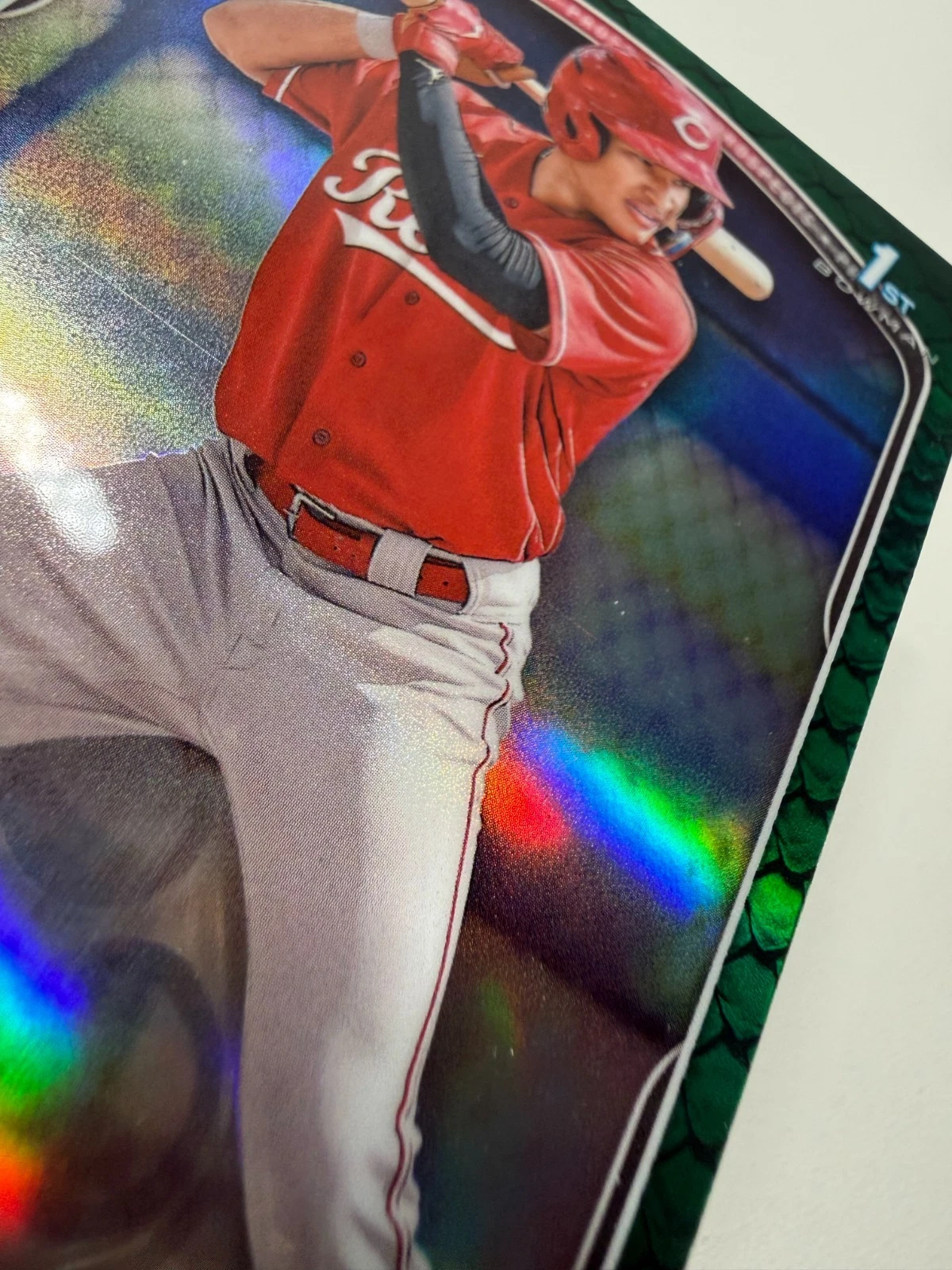 Esmith Pineda 2025 Bowman Chrome 1st Green Reptilian Refractor /99 #BCP-37 Reds