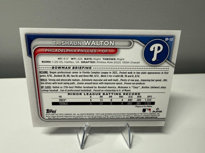 TayShaun Walton 2024 Bowman Paper Prospect Pink /175 #BP-113 Phillies