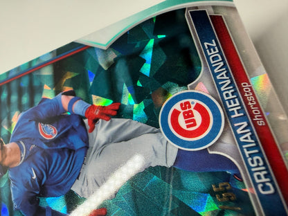 Cristian Hernandez 2023 Bowman Chrome Prospect Sapphire Aqua Refractor /55