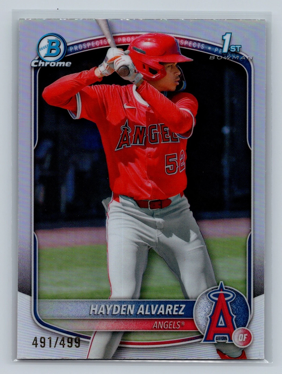 Hayden Alvarez 2025 Bowman Chrome 1st Refractor /499 #BCP-12 Angels