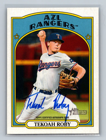 Tekoah Roby 2021 Topps Heritage Minor League Edition Real One Auto #ROA-TR