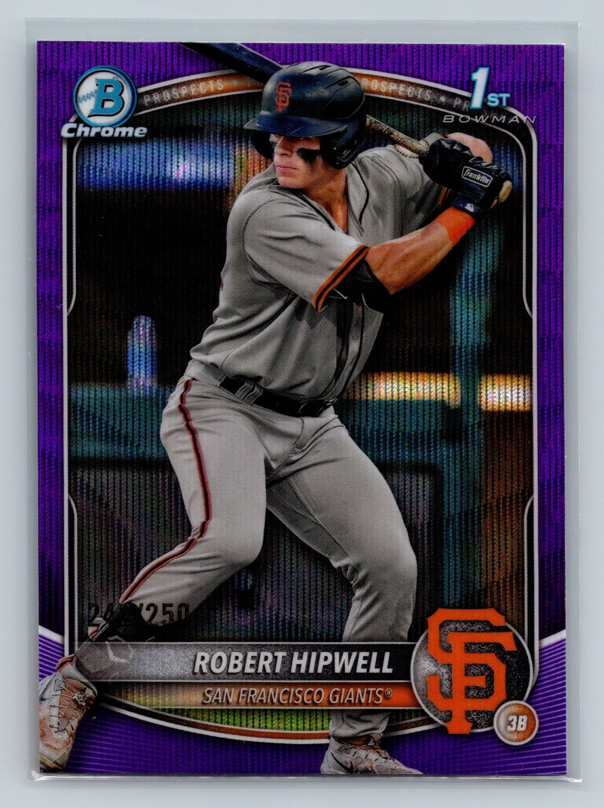 Robert Hipwell 2025 Bowman Chrome 1st Purple Wave Refractor /250 #BCP-238 Giants