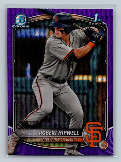 Robert Hipwell 2025 Bowman Chrome 1st Purple Wave Refractor /250 #BCP-238 Giants
