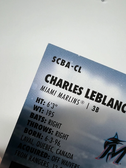 Charles Leblanc 2023 Topps Stadium Club Auto RC #SCBA-CL Marlins