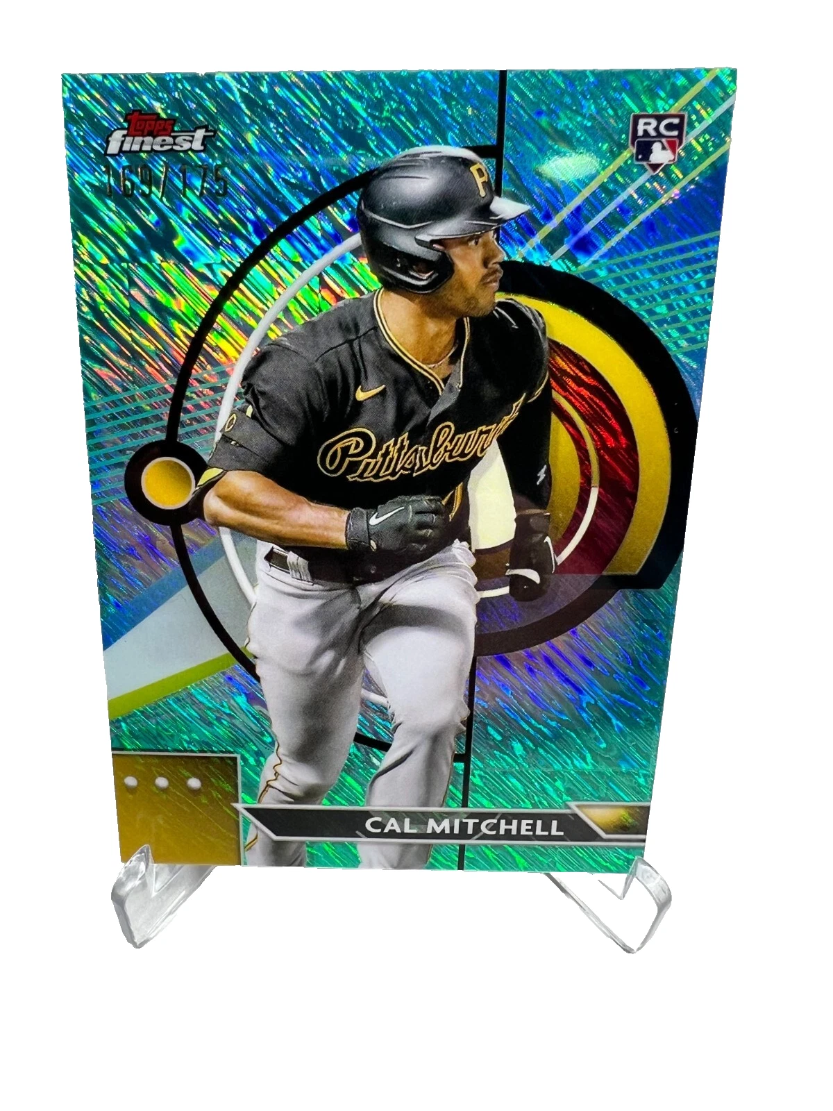 Cal Mitchell 2023 Topps Finest Aqua Shimmer Refractor RC /175 #31 Pirates