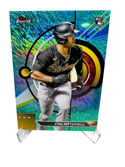 Cal Mitchell 2023 Topps Finest Aqua Shimmer Refractor RC /175 #31 Pirates