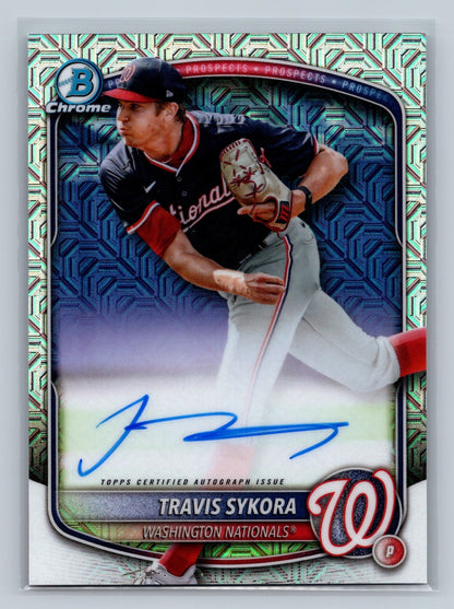 Travis Sykora 2025 Bowman Chrome Mega Box Mojo Refractor Auto #BMA-TS Nationals